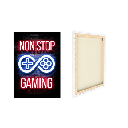Non Stop Gaming - Framed Canvas Wall Art