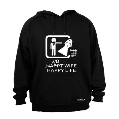 No Wife - Happy Life - Hoodie