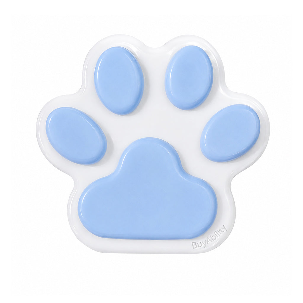 Paw-Shaped Squishy Sensory Toy - Blue & White