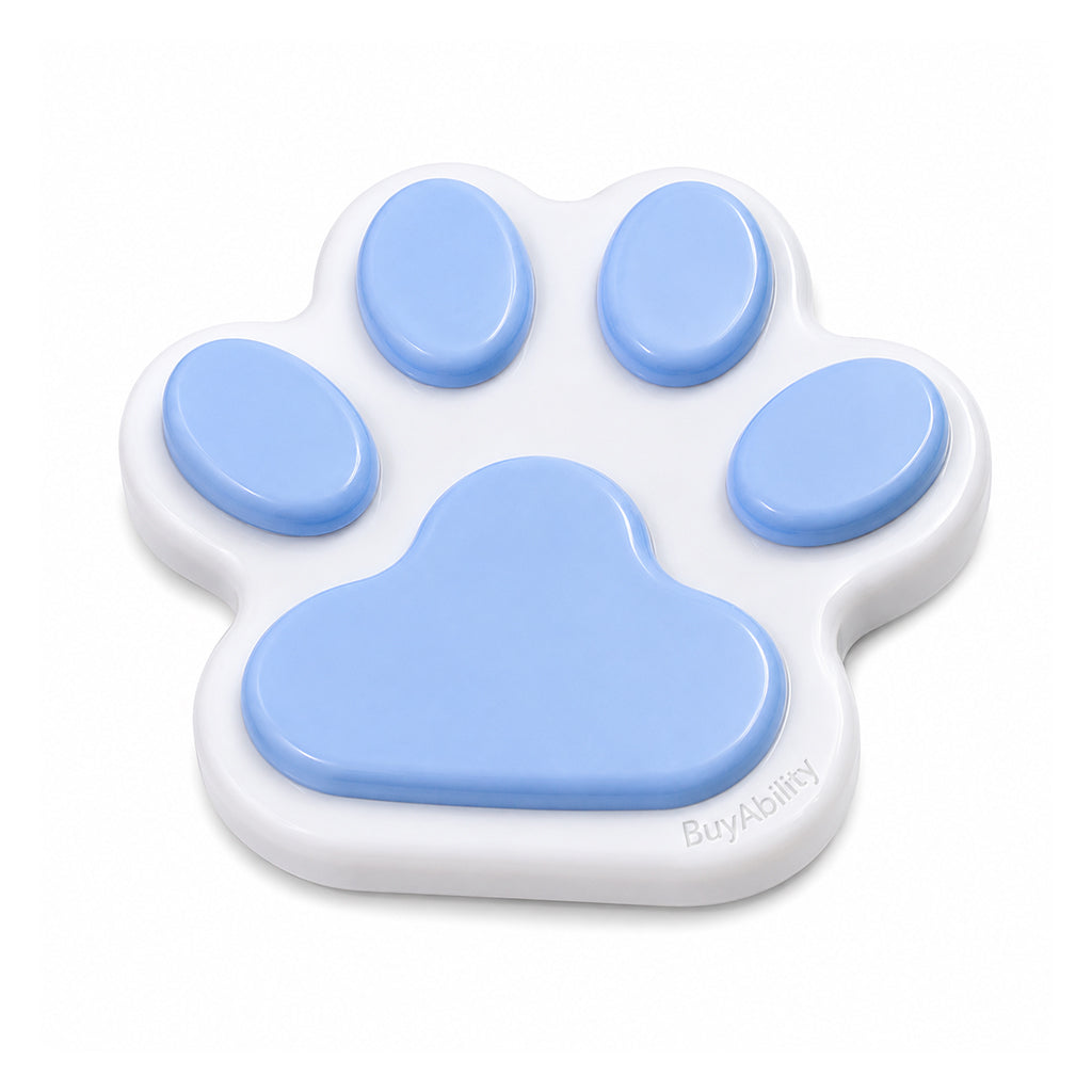 Paw-Shaped Squishy Sensory Toy - Blue & White