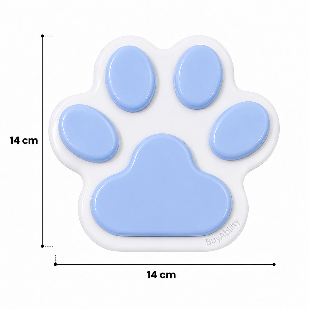 Paw-Shaped Squishy Sensory Toy - Blue & White