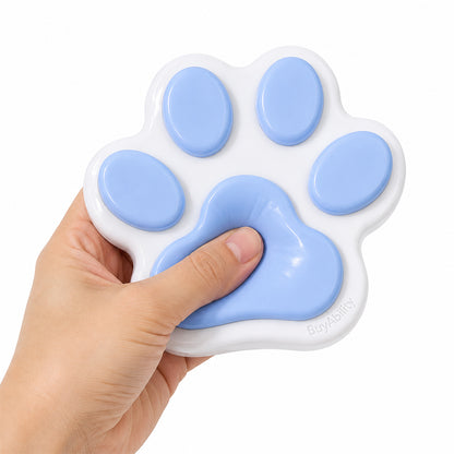Paw-Shaped Squishy Sensory Toy - Blue & White