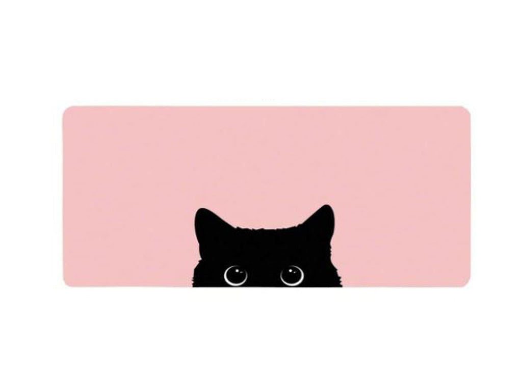 Peeking Cat - Pink Large Mouse Pad - BuyAbility