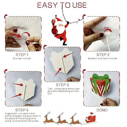 Christmas Photo Booth Props - 35-Piece Set