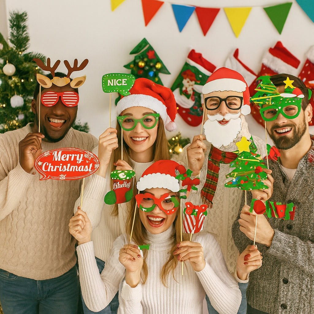 Christmas Photo Booth Props - 35-Piece Set