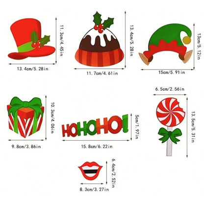 Christmas Photo Booth Props - 35-Piece Set