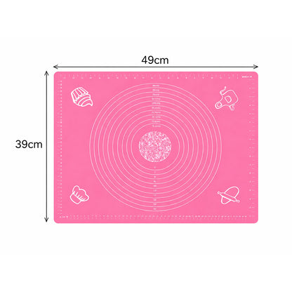Large Pink Silicone Baking Mat (49cm x 39cm) - BuyAbility