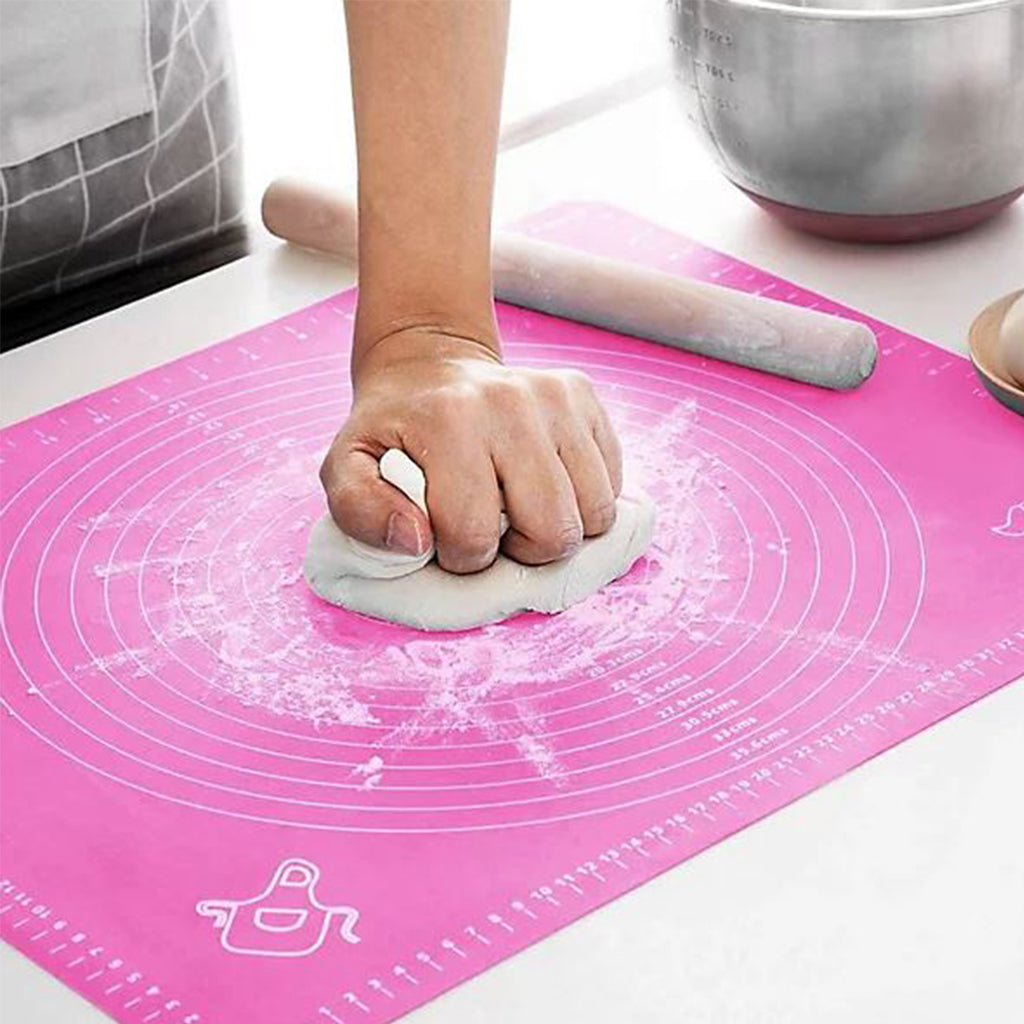 Large Pink Silicone Baking Mat (49cm x 39cm) - BuyAbility