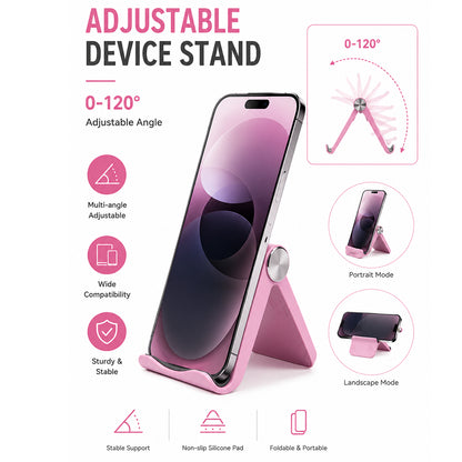 Adjustable Foldable Device Stand - Pink