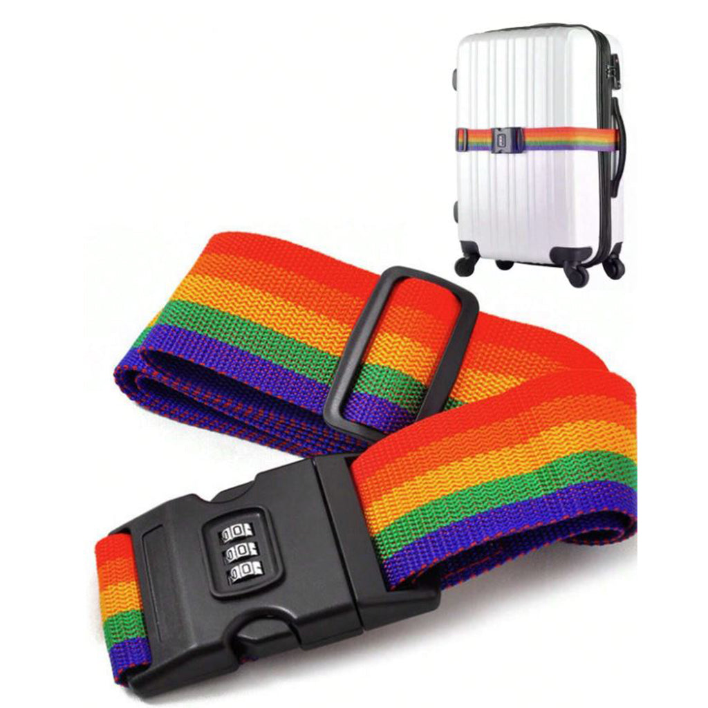 Rainbow Luggage Strap with Lock