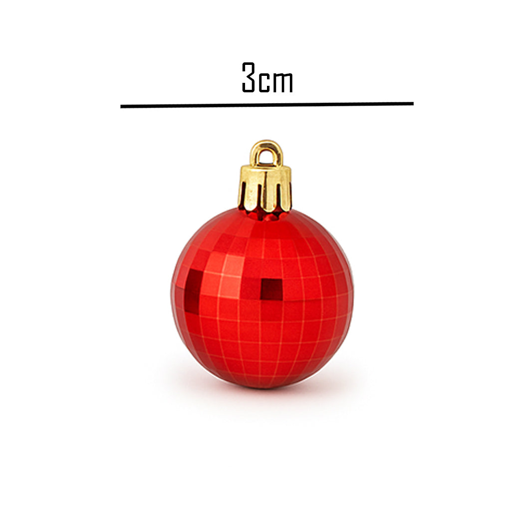 Mini Red Christmas Baubles & Drums - 20pc Set