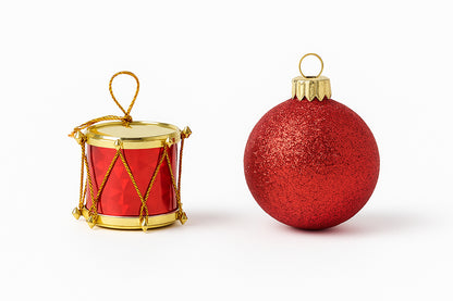 Mini Red Christmas Baubles & Drums - 20pc Set