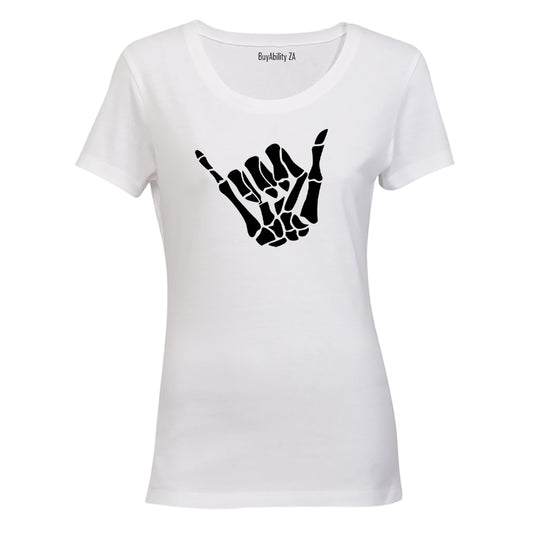 Shaka Skeleton Hand - Halloween - Ladies - T-Shirt