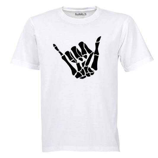 Shaka Skeleton Hand - Halloween - Adults - T-Shirt