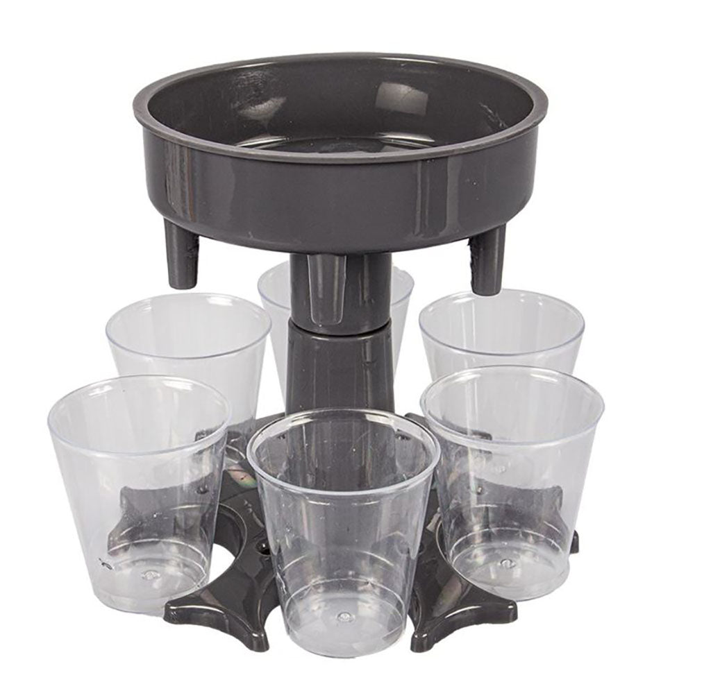 Shot Dispenser With 6 Plastic Shot Glasses
