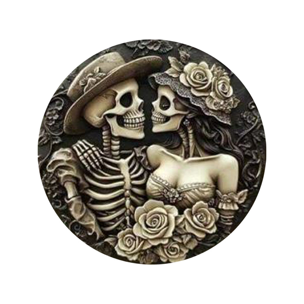 Skeleton Romance Metal Sign - 20cm