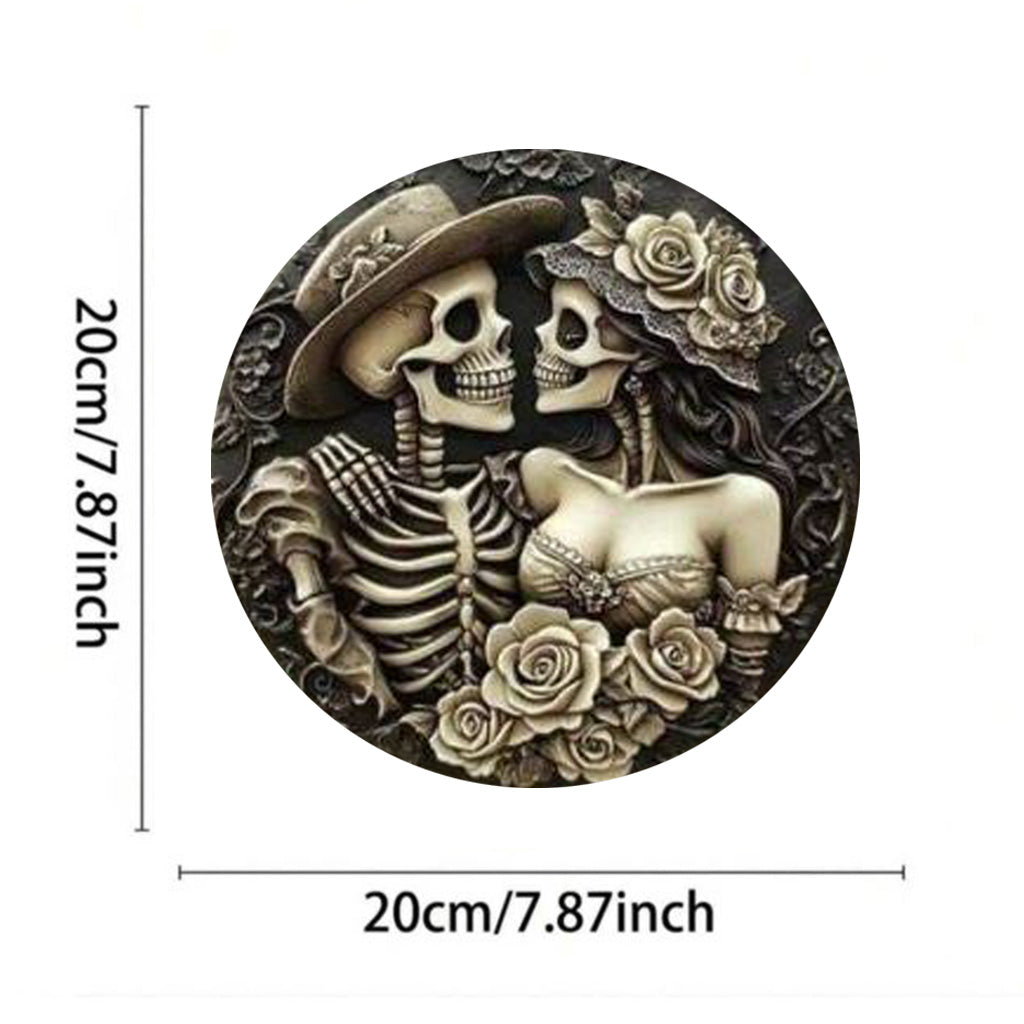 Skeleton Romance Metal Sign - 20cm