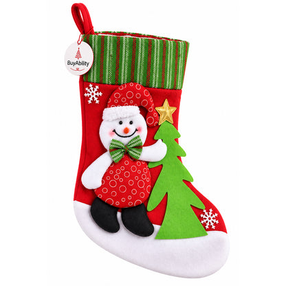Christmas Stocking with Snowman & Christmas Tree