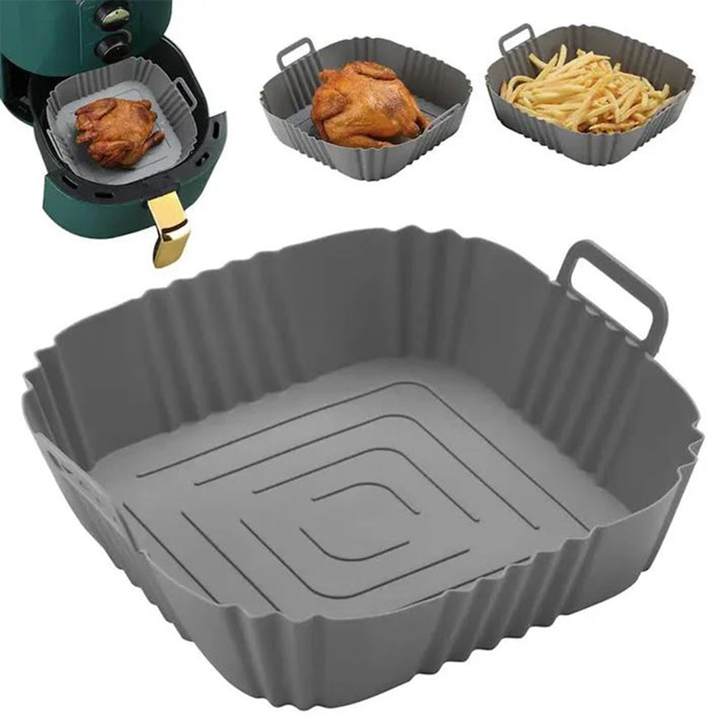 Square Silicone Air Fryer Basket 18.5cm - BuyAbility