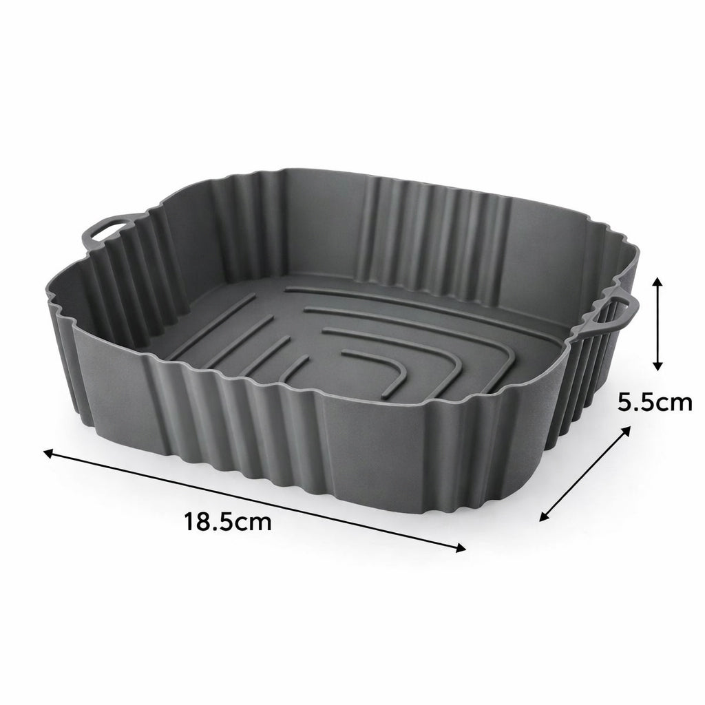Square Silicone Air Fryer Basket 18.5cm - BuyAbility