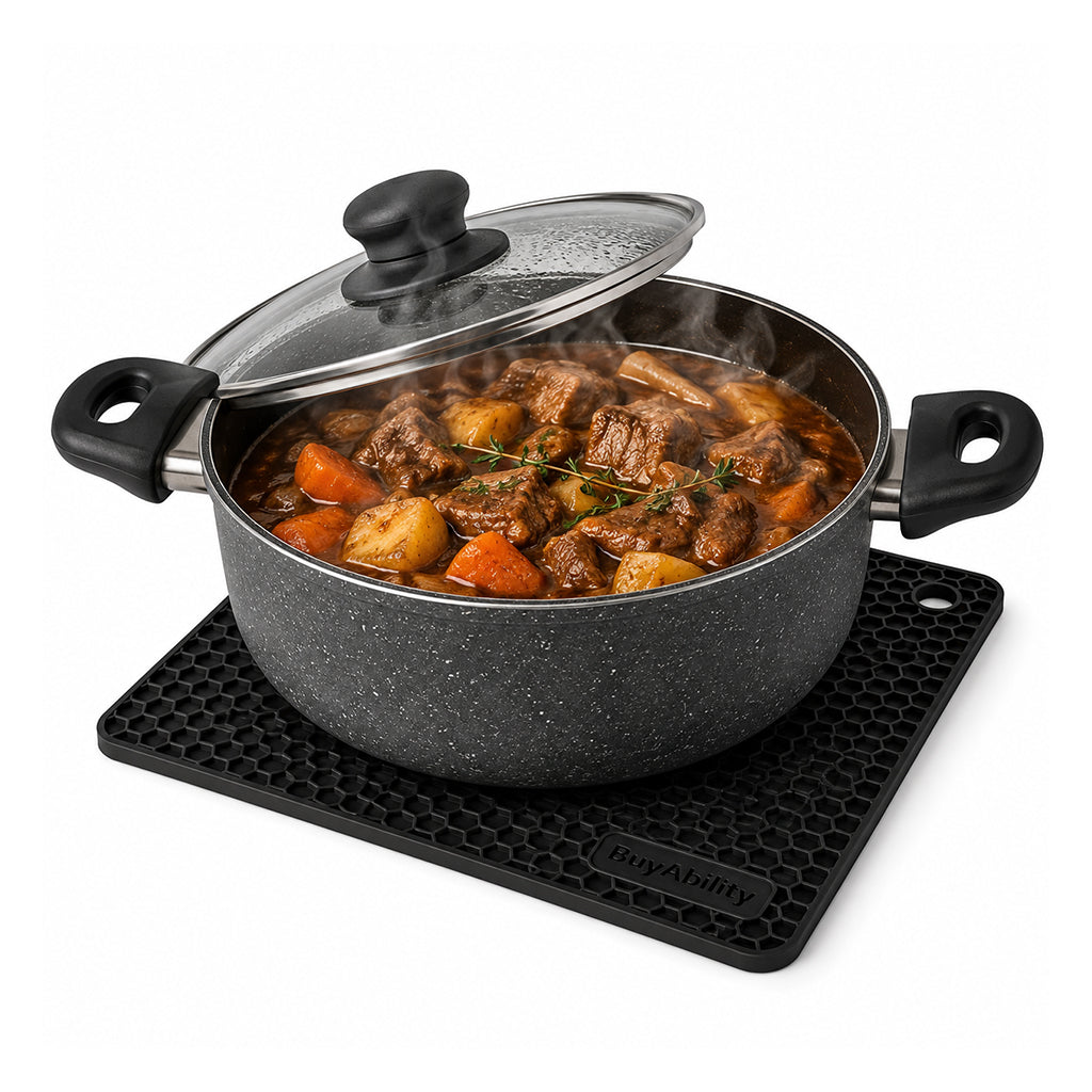 7-Inch Square Silicone Honeycomb Trivet Mat