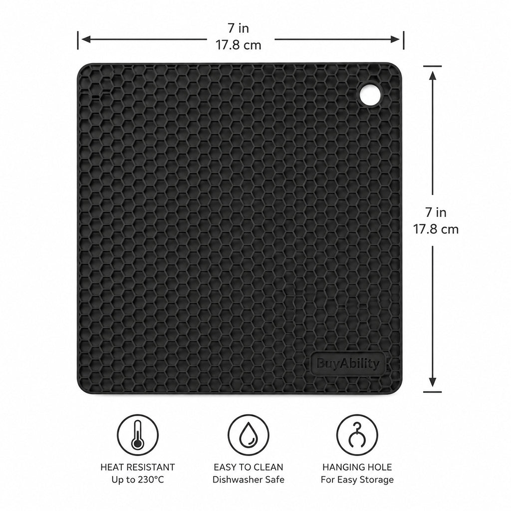 7-Inch Square Silicone Honeycomb Trivet Mat