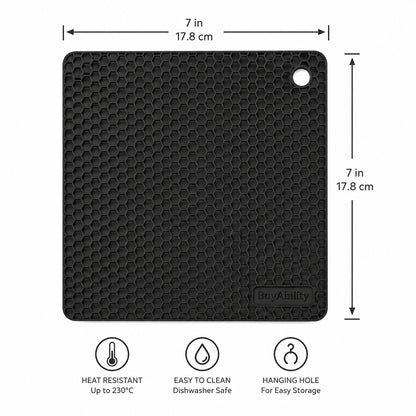 7-Inch Square Silicone Honeycomb Trivet Mat