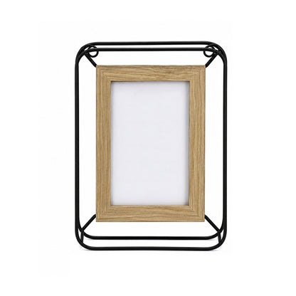 Modern Metal & Wood Floating Photo Frame - 10 x 15cm - BuyAbility