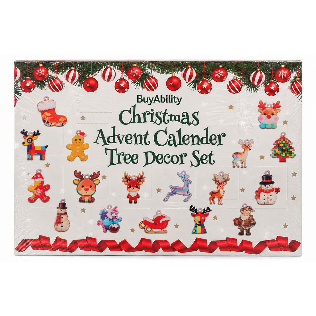 Christmas Advent Calendar with Tree Decorations Set