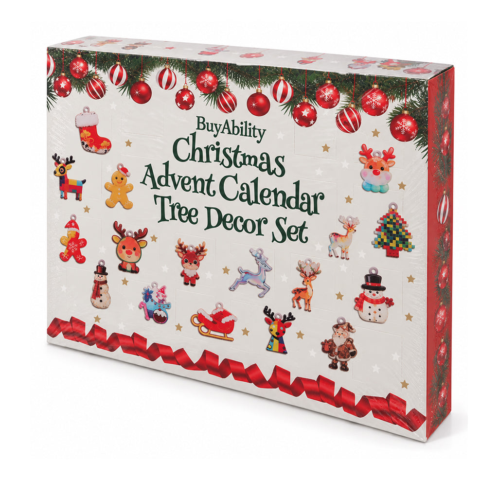 Christmas Advent Calendar with Tree Decorations Set