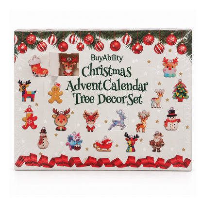 Christmas Advent Calendar with Tree Decorations Set