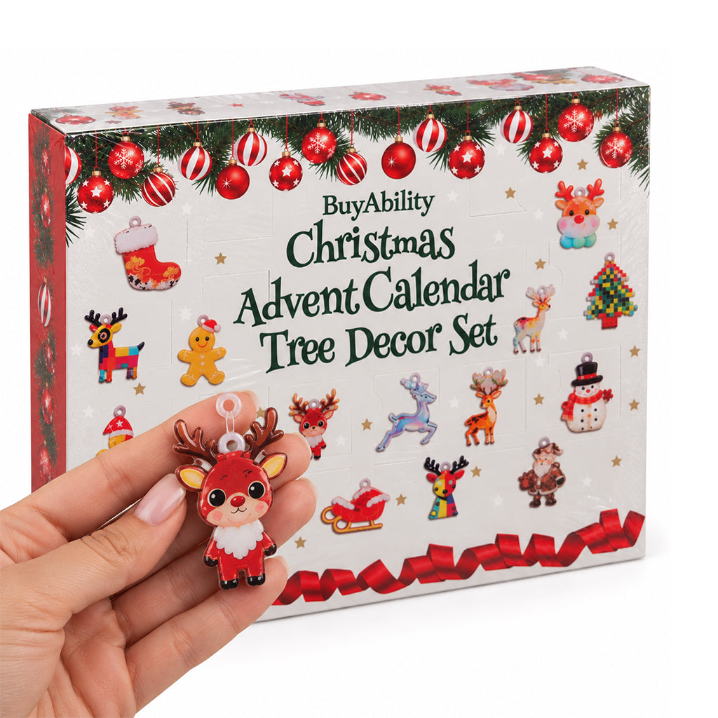 Christmas Advent Calendar with Tree Decorations Set