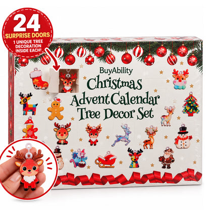 Christmas Advent Calendar with Tree Decorations Set