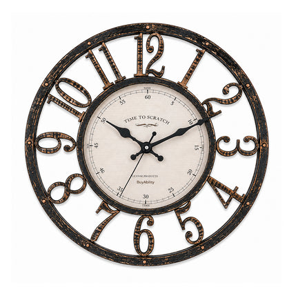 30cm Vintage Wall Clock - Antique Design - Brown