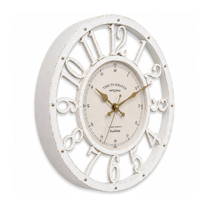 30cm Vintage Wall Clock - Antique Design - White