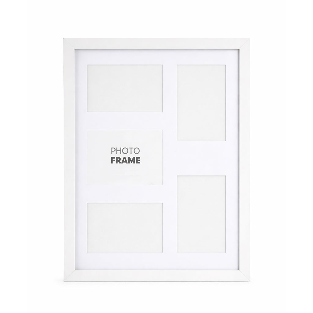 Large 5-Photo Collage Picture Frame - White - BuyAbility