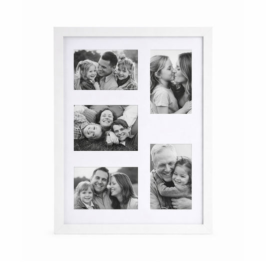 Large 5-Photo Collage Picture Frame - White