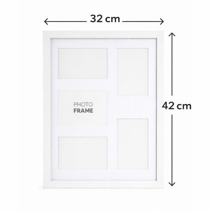 Large 5-Photo Collage Picture Frame - White - BuyAbility