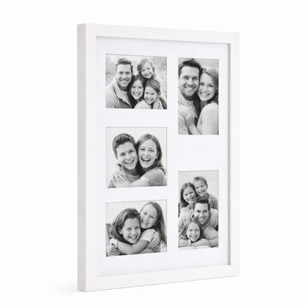 Large 5-Photo Collage Picture Frame - White - BuyAbility