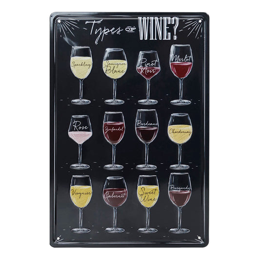 Types of Wine - Sign
