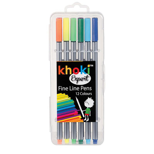 Khoki Expert Fine Line Pens - 12 Colours - BuyAbility South Africa