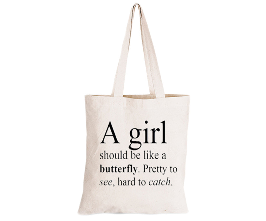A Girl should be like a Butterfly - Eco-Cotton Natural Fibre Bag - BuyAbility South Africa