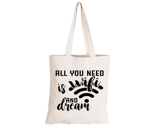 All You Need is Wifi - Eco-Cotton Natural Fibre Bag - BuyAbility South Africa