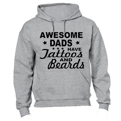 Awesome Dads have Tattoos & Beards - Stars - Hoodie - BuyAbility South Africa