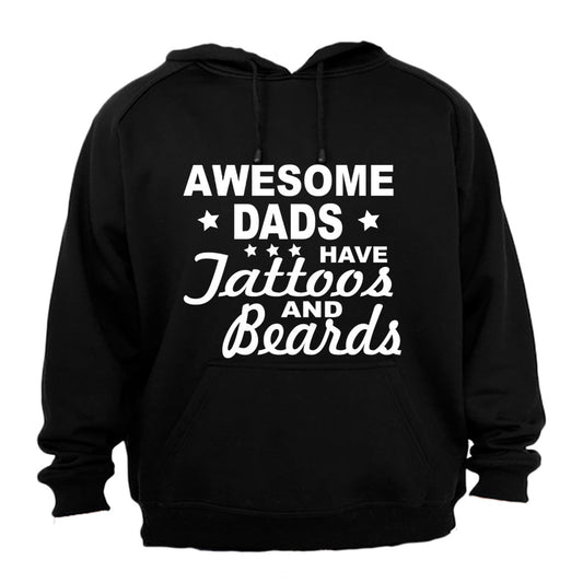 Awesome Dads have Tattoos & Beards - Stars - Hoodie - BuyAbility South Africa