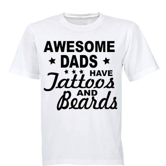 Awesome Dads have Tattoos & Beards - Stars - Adults - T-Shirt - BuyAbility South Africa