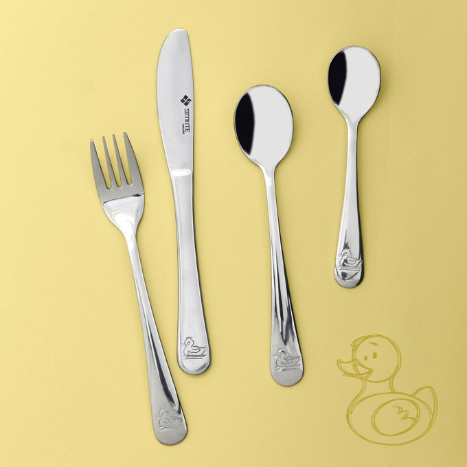 4Pc Baby Cutlery Set - Duck - BuyAbility South Africa