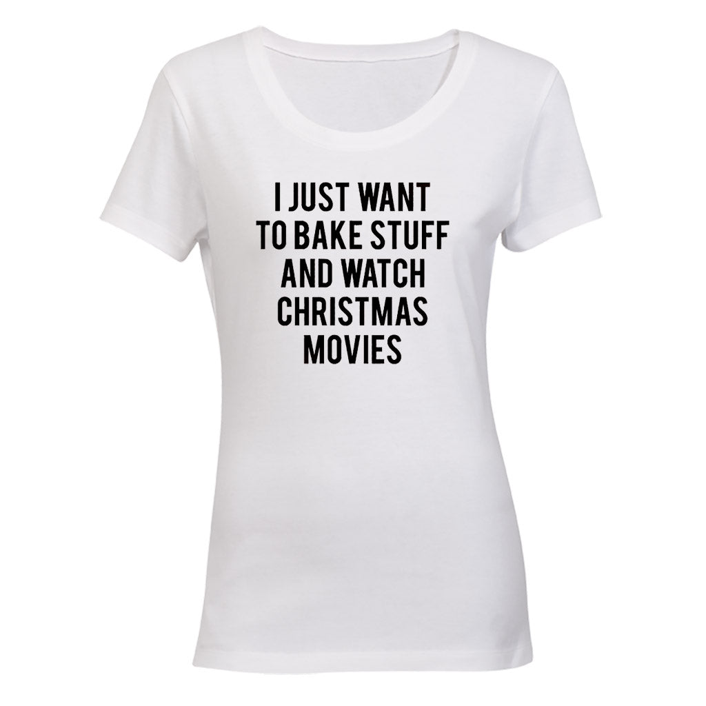 Bake Stuff & Christmas Movies - Ladies - T-Shirt - BuyAbility South Africa