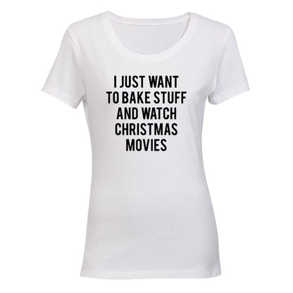 Bake Stuff & Christmas Movies - Ladies - T-Shirt - BuyAbility South Africa