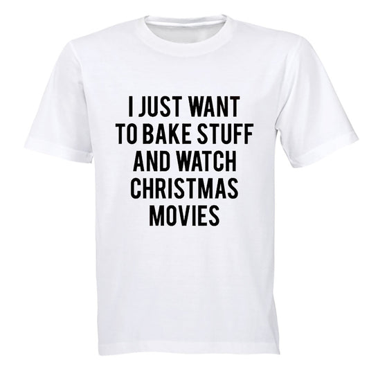 Bake Stuff & Christmas Movies - Adults - T-Shirt - BuyAbility South Africa